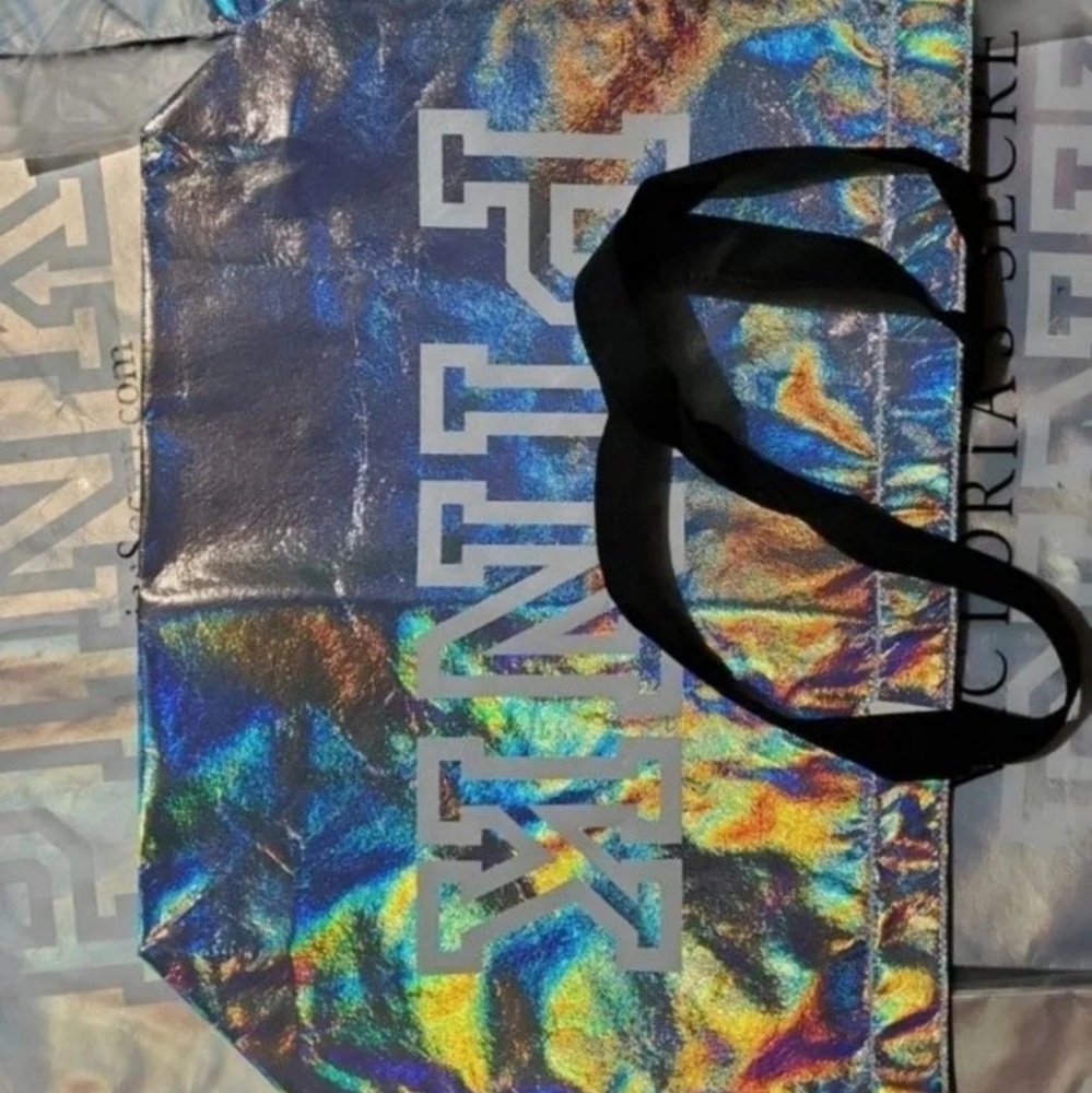 Victoria's Secret Pink Holographic Iridescent Tote